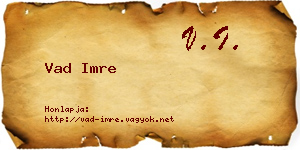 Vad Imre névjegykártya